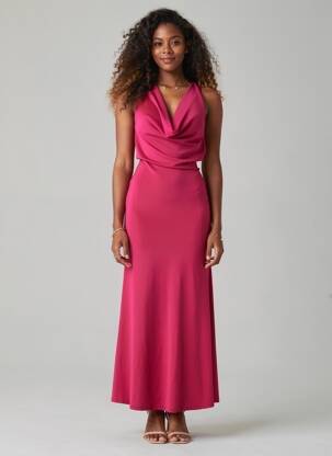 Robe longue sans manche sans manche rouge ZARA femme