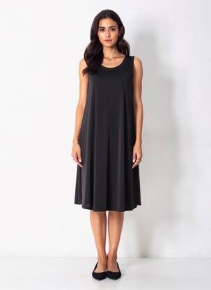 Robe mi-longue sans manche sans manche noir KOZAN femme