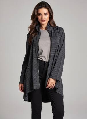 Veste casual coupe droite gris KOZAN femme