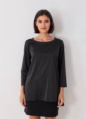 T-shirt manches 3/4 manches 3/4 noir KOZAN femme