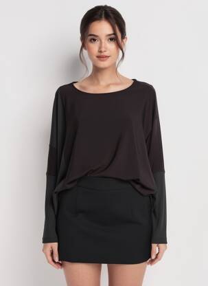 T-shirt manches longues manches longues noir KOZAN femme