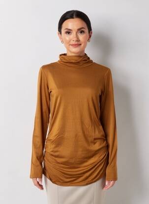 T-shirt manches longues manches longues marron KOZAN femme