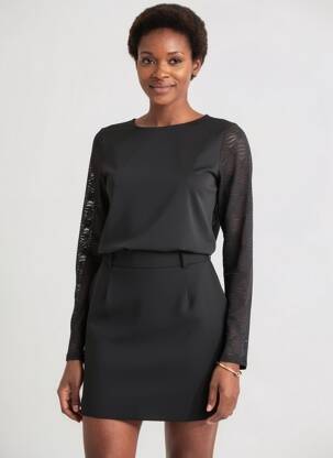 T-shirt manches longues manches longues noir KOZAN femme
