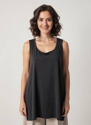 Débardeur stretch sans manche noir KOZAN femme