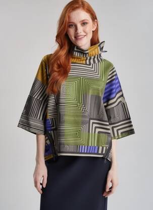 Top stretch manches 3/4 vert KOZAN femme