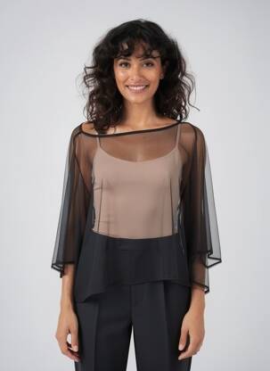 Top manches longues manches longues noir KOZAN femme
