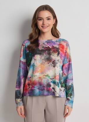 T-shirt manches longues manches longues bleu KOZAN femme