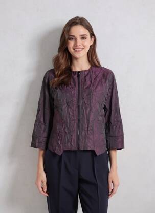 Veste casual col rond violet KOZAN femme