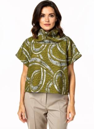 Top stretch manches courtes vert KOZAN femme