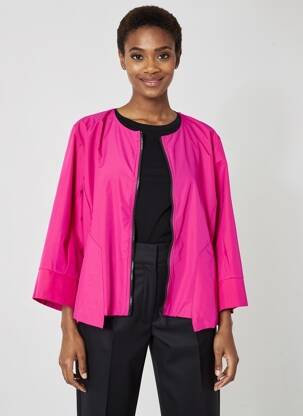Veste casual col rond rose KOZAN femme