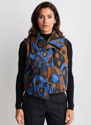 Veste casual coupe droite bleu KOZAN femme