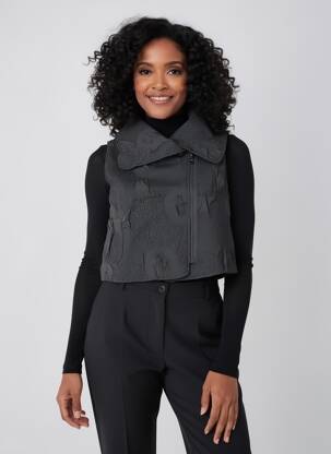 Veste casual coupe droite noir KOZAN femme