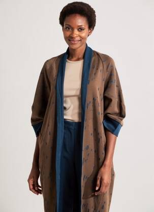Gilet manches longues manches 3/4 marron GERSHON BRAM femme