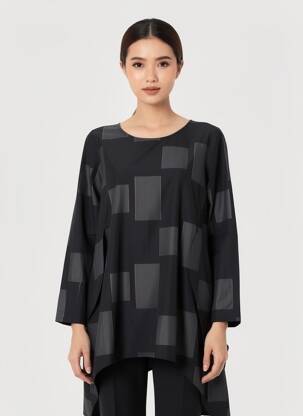 Tunique manches longues col rond noir URBAN BY ALEMBIKA femme