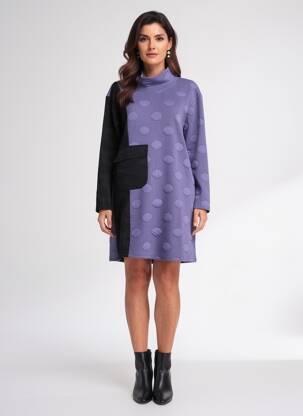 Robe courte manches longues manches longues violet KOZAN femme