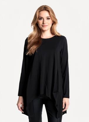 Tunique manches longues col rond noir ALEMBIKA femme
