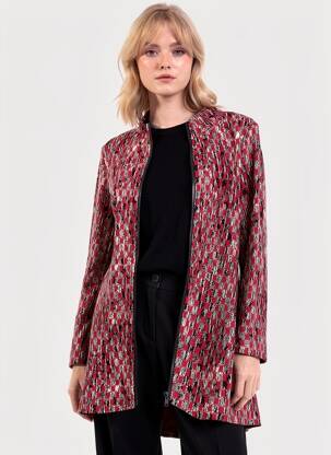 Veste casual poches rouge KOZAN femme