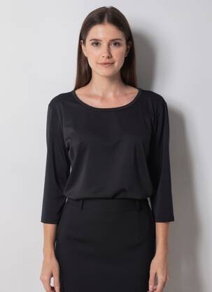 T-shirt manches 3/4 manches 3/4 noir KOZAN femme