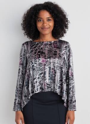 Top manches longues manches longues gris KOZAN femme
