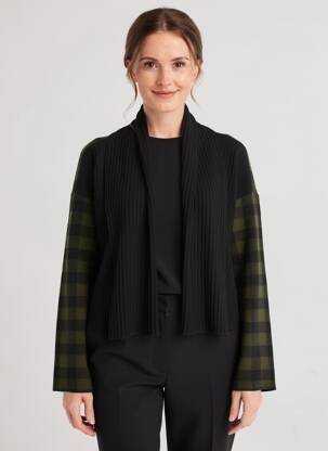 Gilet manches longues stretch vert GERSHON BRAM femme