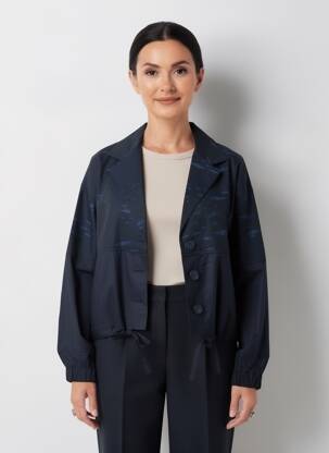 Veste casual col tailleur bleu GERSHON BRAM femme