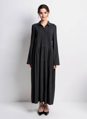 Robe longue manches longues manches longues gris URBAN BY ALEMBIKA femme