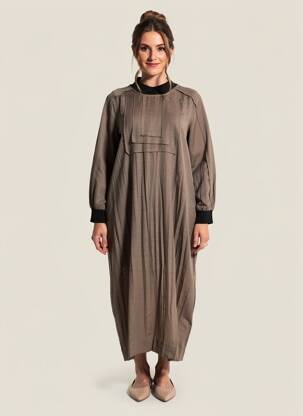 Robe longue manches longues manches longues vert GERSHON BRAM femme