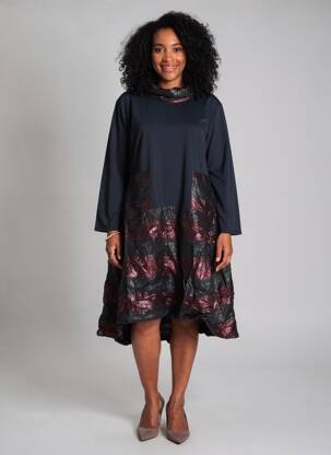 Robe mi-longue manches longues manches longues rouge KOZAN femme