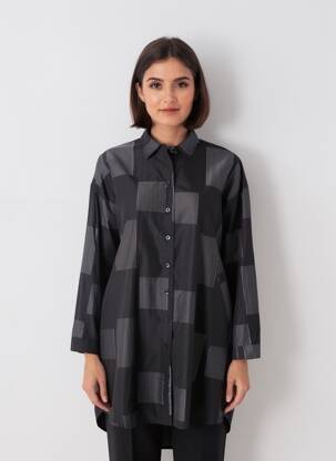 Tunique manches longues col chemisier gris URBAN BY ALEMBIKA femme