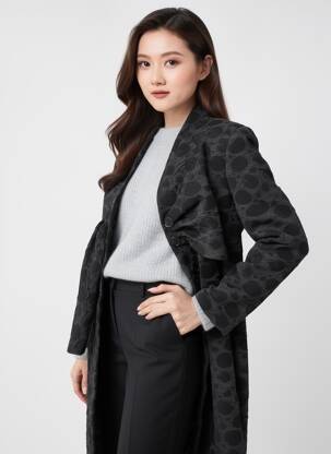 Manteau long coupe cintrée sans capuche gris ELSEWHERE femme