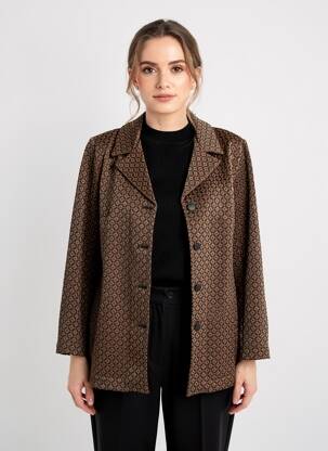 Manteau court coupe droite sans capuche marron ALEMBIKA femme