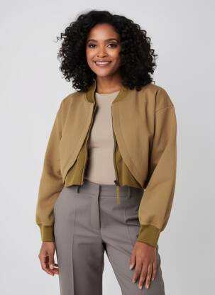 Veste casual col rond vert CPC femme