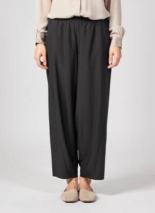 Pantalon droit tissage popeline taille haute noir LUUKAA femme