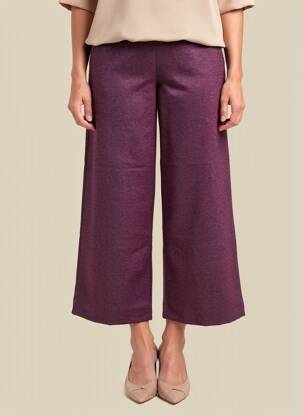 Pantalon 7/8 stretch taille normale violet ALEMBIKA femme