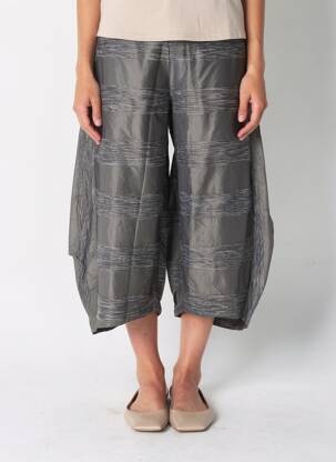 Pantalon 7/8 taille haute taille haute gris KOZAN femme