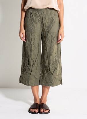 Pantacourt stretch taille normale vert KOZAN femme