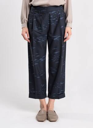 Pantalon 7/8 taille haute taille haute bleu GERSHON BRAM femme