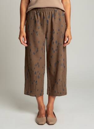 Pantacourt stretch taille normale marron GERSHON BRAM femme