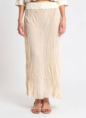 Jupe longue coupe fluide beige GERSHON BRAM femme