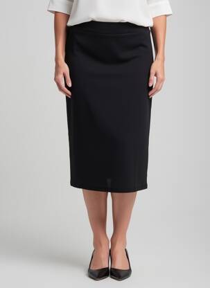 Jupe mi-longue stretch noir KOZAN femme