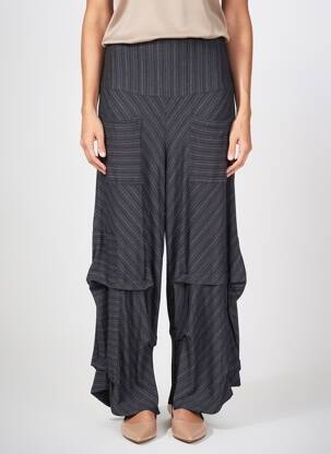 Pantalon droit stretch taille normale noir KOZAN femme