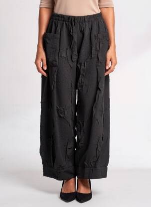 Pantalon large poches taille normale noir KOZAN femme