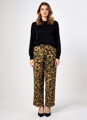 Pantalon droit stretch taille normale marron MASAI femme