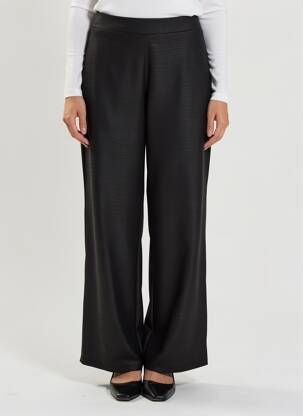 Pantalon droit taille élastique taille normale noir KOZAN femme