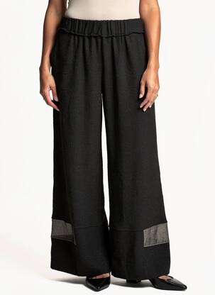Pantalon large tissage crêpe taille normale noir GERSHON BRAM femme