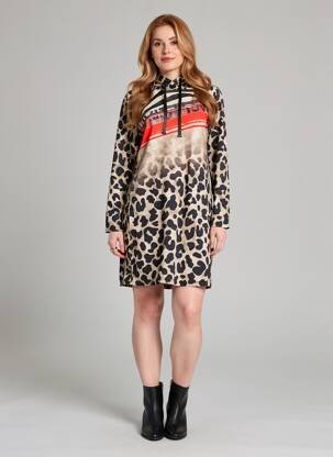Robe courte manches longues manches longues beige TUZZI femme