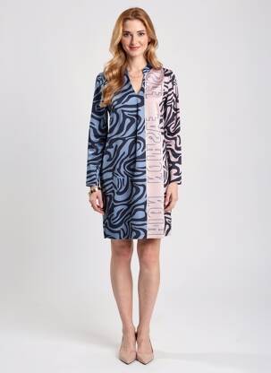 Robe courte manches longues manches longues bleu TUZZI femme
