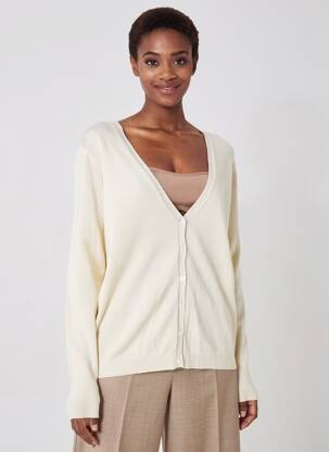 Gilet manches longues resserrée sur le bas beige ÉTYMOLOGIE femme