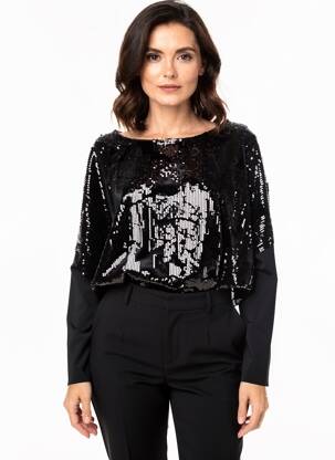 Top manches longues manches longues noir JOSEPH RIBKOFF femme