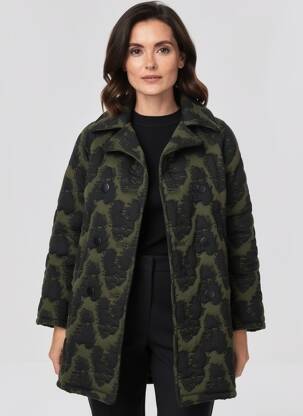 Manteau long coupe cintrée sans capuche vert EVER SASSY femme